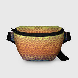 Поясная сумка Модный современный узор зигзаг, цвет: 3D-принт