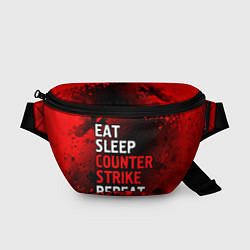 Поясная сумка Eat Sleep Counter Strike Repeat Брызги, цвет: 3D-принт