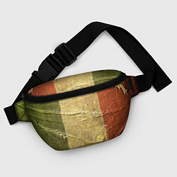 Поясная сумка Флаг Италии Мешковина Flag of Italy Burlap, цвет: 3D-принт — фото 2