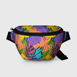 Поясная сумка Тропические экзотические листья, цвет: 3D-принт