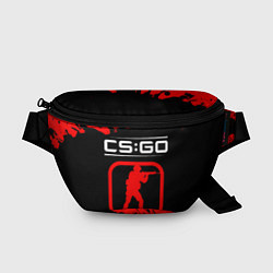 Поясная сумка CS:GO лого с линиями и спецназом, цвет: 3D-принт