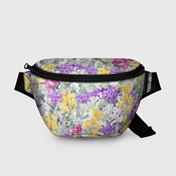Поясная сумка Цветы Красочный Луговой Узор, цвет: 3D-принт