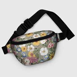 Поясная сумка Цветы Красочный Вечерний Узор, цвет: 3D-принт — фото 2