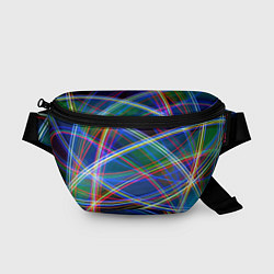Поясная сумка Разноцветные неоновые линии Абстракция Multicolore, цвет: 3D-принт