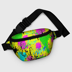 Поясная сумка Абстрактная картина в разноцветный неоновых тонах, цвет: 3D-принт — фото 2
