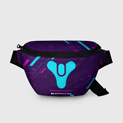 Поясная сумка Символ Destiny в неоновых цветах на темном фоне, цвет: 3D-принт