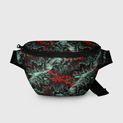 Поясная сумка Красно-Белая Вулканическая Лава, цвет: 3D-принт