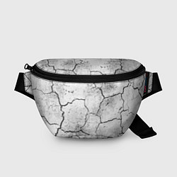 Поясная сумка ТРЕЩИНЫ ЧЕРНО БЕЛЫЙ, цвет: 3D-принт