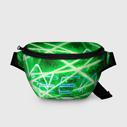 Поясная сумка Неоновые лучи и буквы - Зелёный