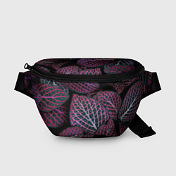 Поясная сумка Неоновые листья цветов - Розовый, цвет: 3D-принт
