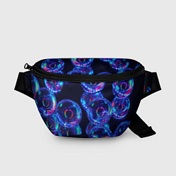Поясная сумка Неоновые сюрреалистичные пузыри - Синий, цвет: 3D-принт