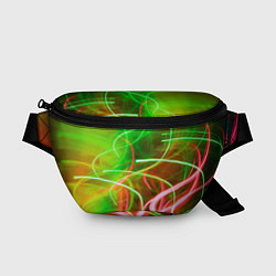Поясная сумка Неоновые линии и фонари - Зелёный, цвет: 3D-принт