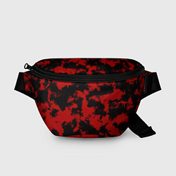Поясная сумка Черно-красная абстракция, цвет: 3D-принт