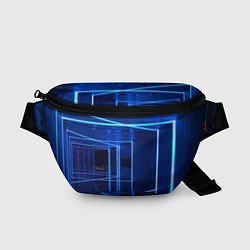 Поясная сумка Неоновый абстрактный коридор - Синий, цвет: 3D-принт