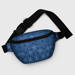 Поясная сумка Gray blue ethnic arabic ornament, цвет: 3D-принт — фото 2