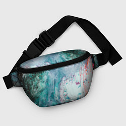 Поясная сумка Абстрактные краски на холсте - Голубой, цвет: 3D-принт — фото 2