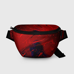 Поясная сумка Абстрактная краски и фигура - Красный, цвет: 3D-принт