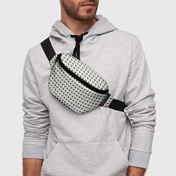Поясная сумка Сердечки черно-белые паттерн, цвет: 3D-принт — фото 2