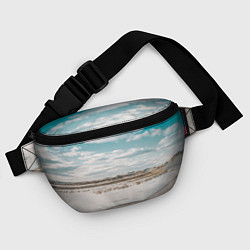 Поясная сумка Песочный пляж и водоём - Белый, цвет: 3D-принт — фото 2