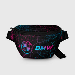 Поясная сумка BMW - neon gradient: надпись и символ, цвет: 3D-принт