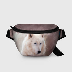 Поясная сумка Белый зимний волк, цвет: 3D-принт