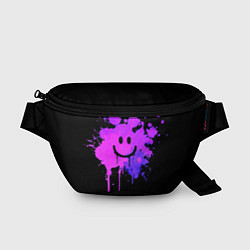 Поясная сумка Неоновый улыбающийся смайлик, цвет: 3D-принт