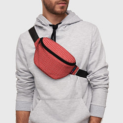 Поясная сумка Красные сердечки паттерн, цвет: 3D-принт — фото 2