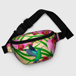 Поясная сумка Колибри и орхидеи, цвет: 3D-принт — фото 2