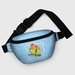 Поясная сумка Парочка попугаев Неразлучников, цвет: 3D-принт — фото 2