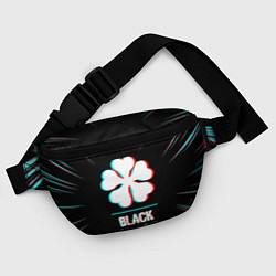 Поясная сумка Символ Black Clover в стиле glitch на темном фоне, цвет: 3D-принт — фото 2