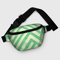 Поясная сумка Зеленые геометрические узоры, цвет: 3D-принт — фото 2