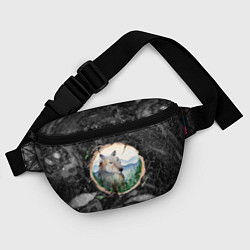 Поясная сумка Рисунок на бревне - волк, цвет: 3D-принт — фото 2