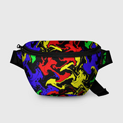 Поясная сумка Яркие абстрактные краски, цвет: 3D-принт