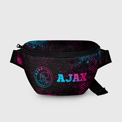 Поясная сумка Ajax - neon gradient: надпись и символ, цвет: 3D-принт
