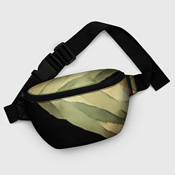 Поясная сумка Акварельные полосы на черном фоне, цвет: 3D-принт — фото 2