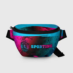 Поясная сумка Sporting - neon gradient: надпись и символ, цвет: 3D-принт