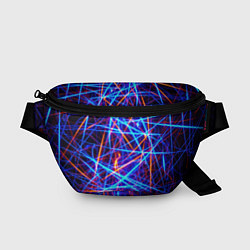Поясная сумка Красно-синие неоновые линии, цвет: 3D-принт