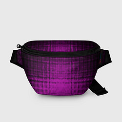 Поясная сумка Абстрактный мозаичный черно - пурпурный узор, цвет: 3D-принт