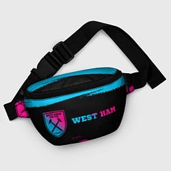 Поясная сумка West Ham - neon gradient: надпись и символ, цвет: 3D-принт — фото 2