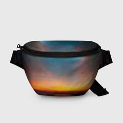 Поясная сумка Горная река на фоне заката, цвет: 3D-принт