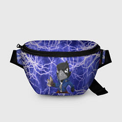 Поясная сумка Кроу из Бравл Старс и молнии, цвет: 3D-принт