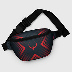 Поясная сумка Красный символ Quake на темном фоне со стрелками, цвет: 3D-принт — фото 2