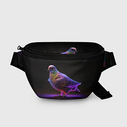 Поясная сумка Неоновый голубь, цвет: 3D-принт
