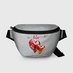 Поясная сумка Love - сердечки, цвет: 3D-принт