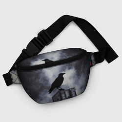 Поясная сумка Halloween - силуэт ворона, цвет: 3D-принт — фото 2