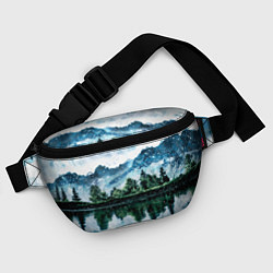 Поясная сумка Горный пейзаж акварелью, цвет: 3D-принт — фото 2