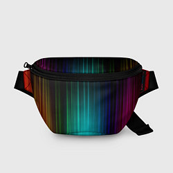 Поясная сумка Радужные неоновые свечения, цвет: 3D-принт