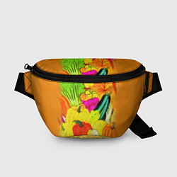 Поясная сумка Плетеная корзина, полная фруктов и овощей, цвет: 3D-принт