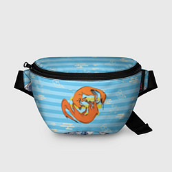 Поясная сумка Лисички и море, цвет: 3D-принт