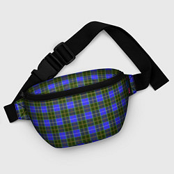 Поясная сумка Ткань Шотландка сине-зелёная, цвет: 3D-принт — фото 2